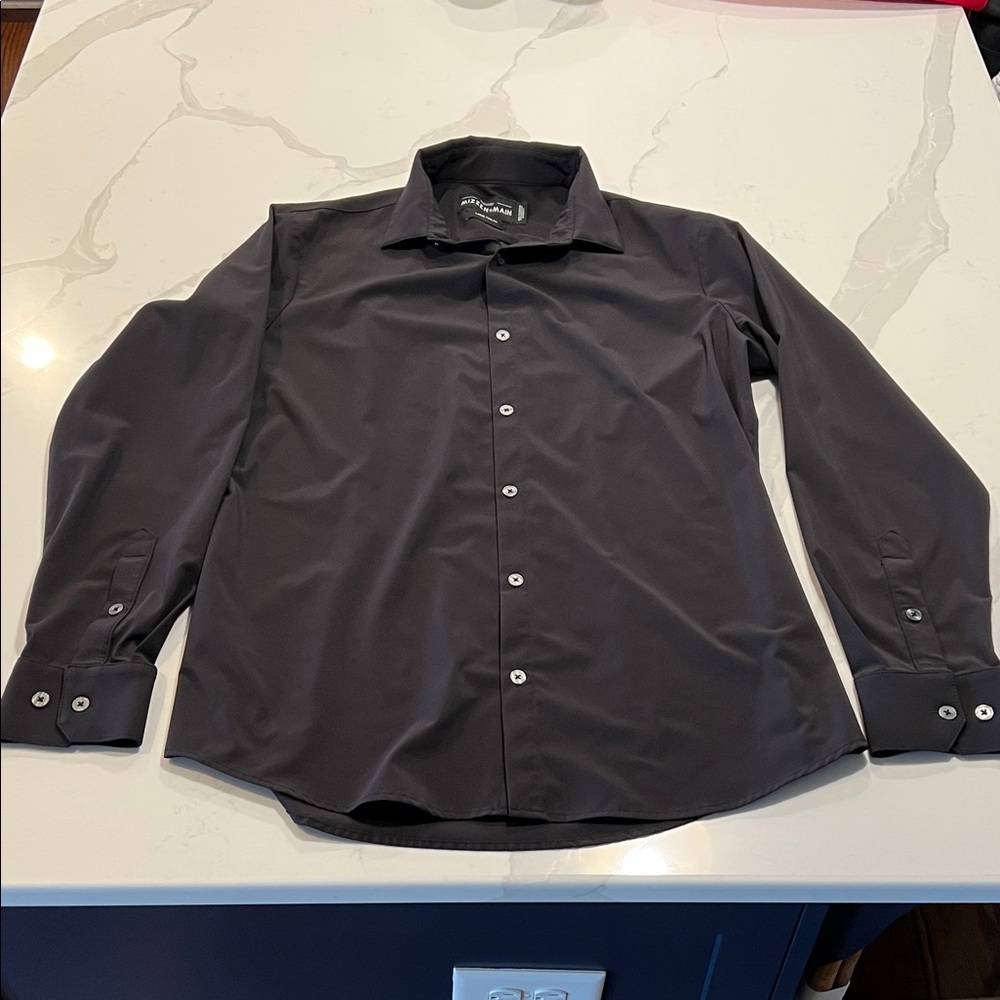 Men's Mizzen + Main Black Dress Shirt